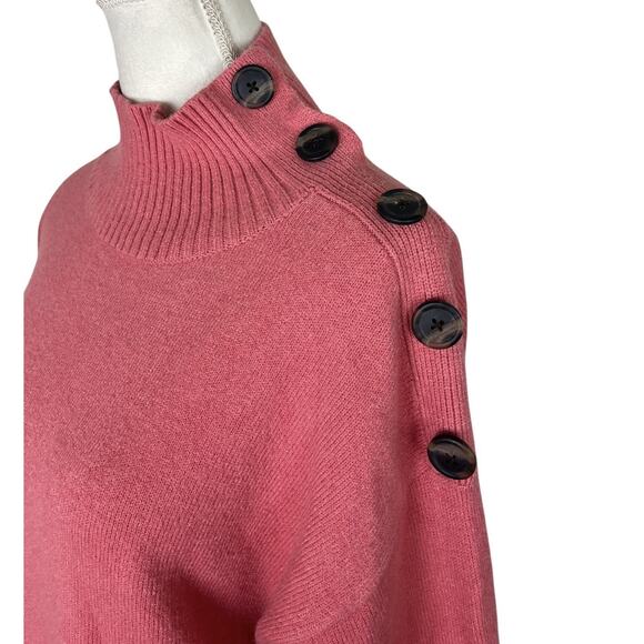 Anthropologie Margarita Tunic Knit Sweater Mock Turtleneck Buttons Size Large - Picture 5 of 8